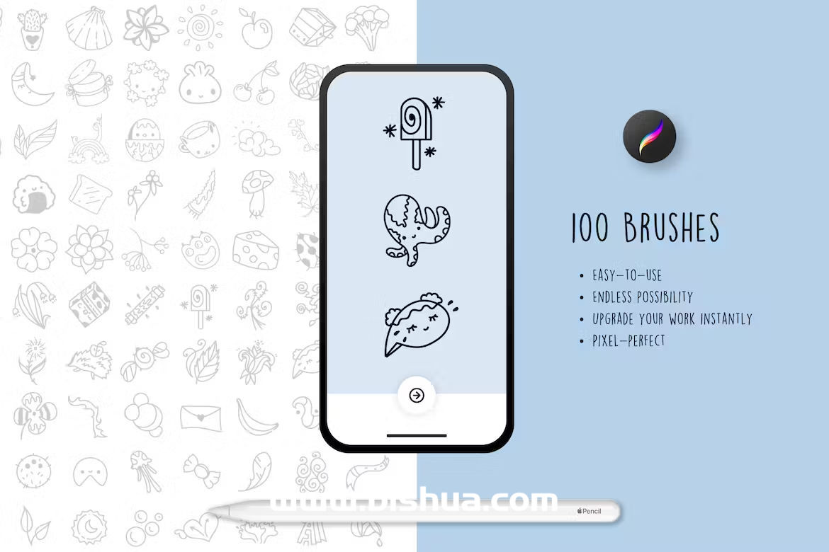 Procreate笔刷丨可爱简笔画图案笔刷